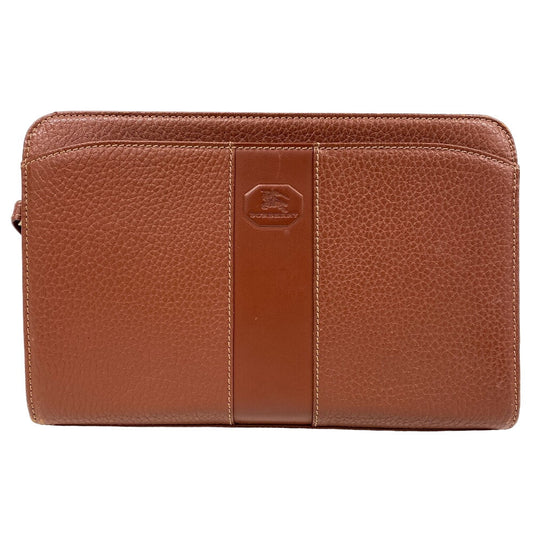 Burberry Business Bag Clutch Bag Carriage Mens Leather Brown Embossed