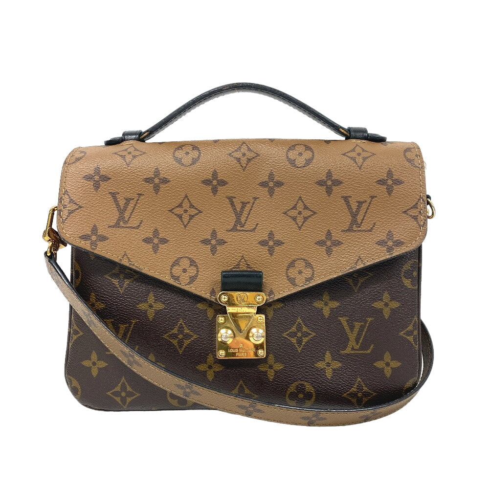 Louis Vuitton M44876 reverse Pochette Metis MM Monogram Leather Brown Shoulder Bag