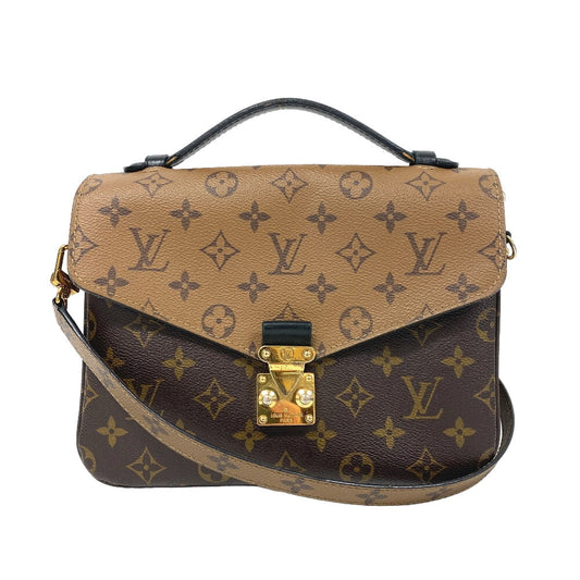 Louis Vuitton M44876 reverse Pochette Metis MM Monogram Leather Brown Shoulder Bag