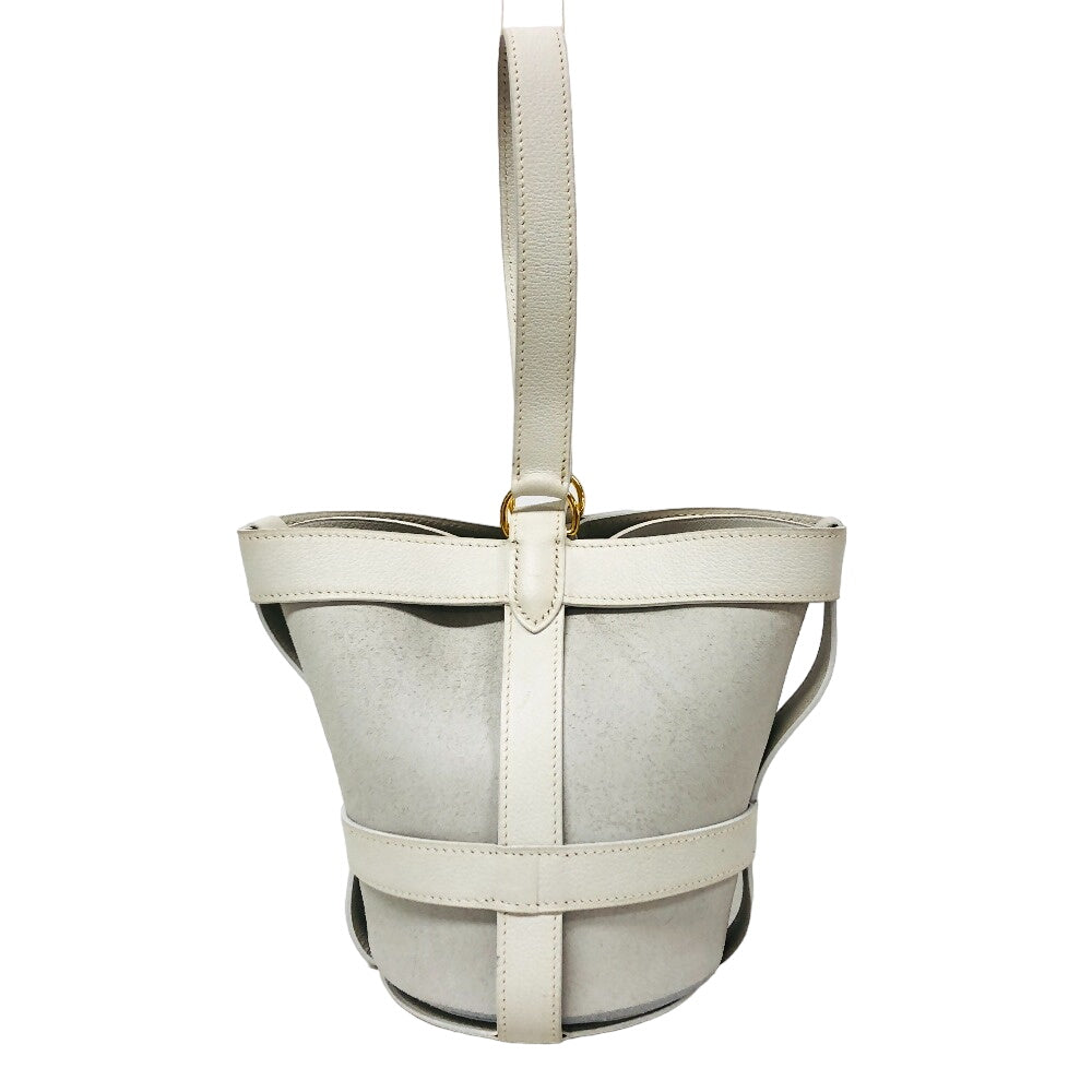 Hermes Handbag Vogarribar Musardine Leather White Travel Bag