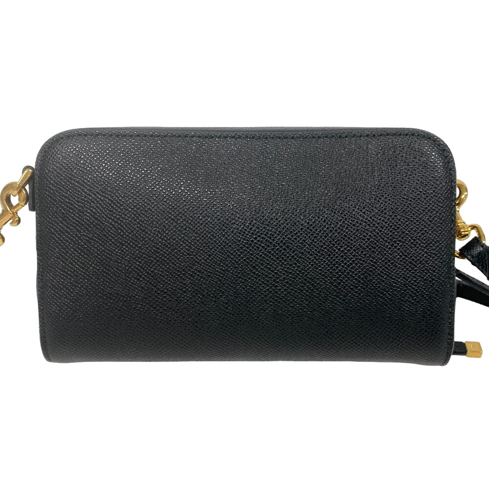 Dior Shoulder Bag Caro Women Leather Black