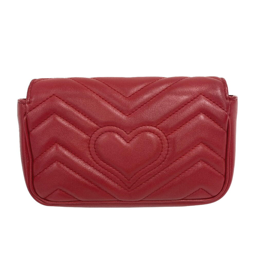 Gucci ChainShoulder GG Marmont Leather Red Shoulder Bag