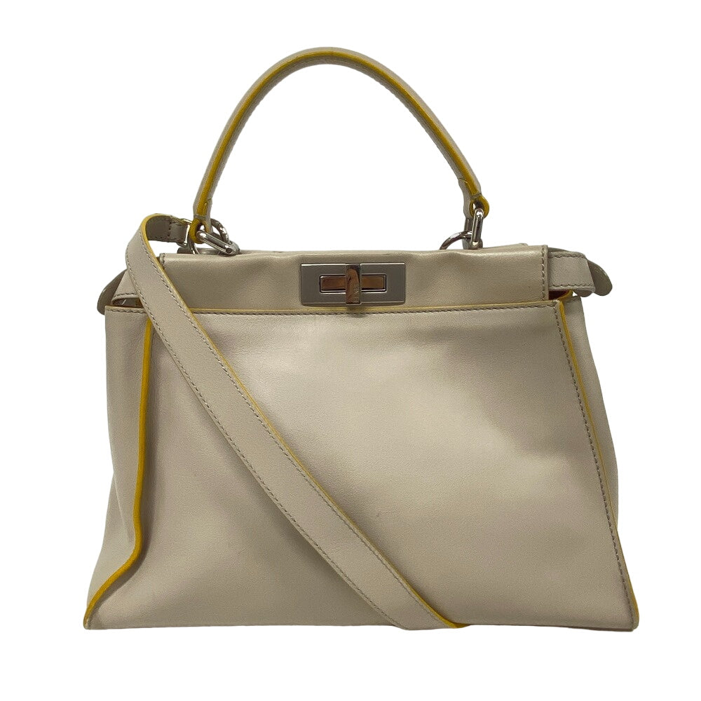 Fendi Handbag 8Bn290 Peekaboo Women Leather Gray Travel Bag