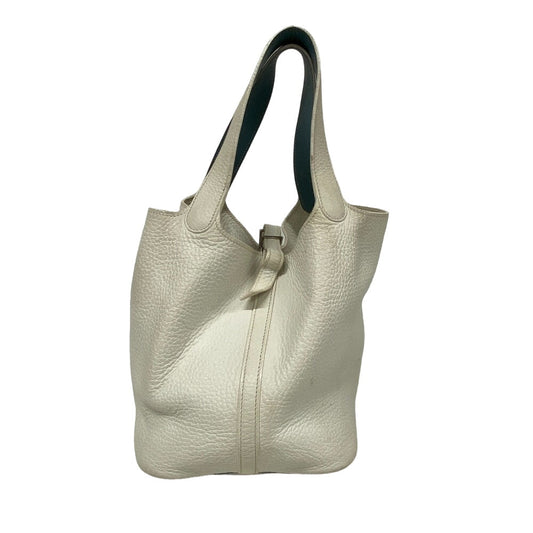 Hermes Handbag Taurillon Clemence Picotin Eclat White Travel Bag