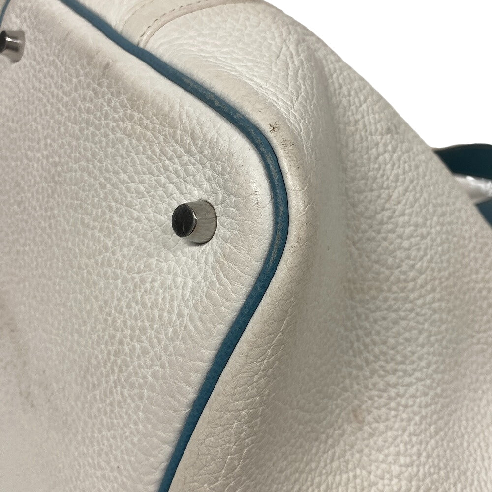 Hermes Handbag Taurillon Clemence Picotin Eclat White Travel Bag