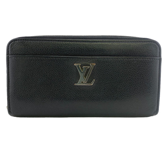 Louis Vuitton Long Purse M62622 Zip Around Leather Black Logo Wallet Case