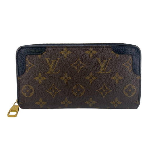 Louis Vuitton Long Purse M61855 Zip Around Monogram Leather Brown Wallet Case