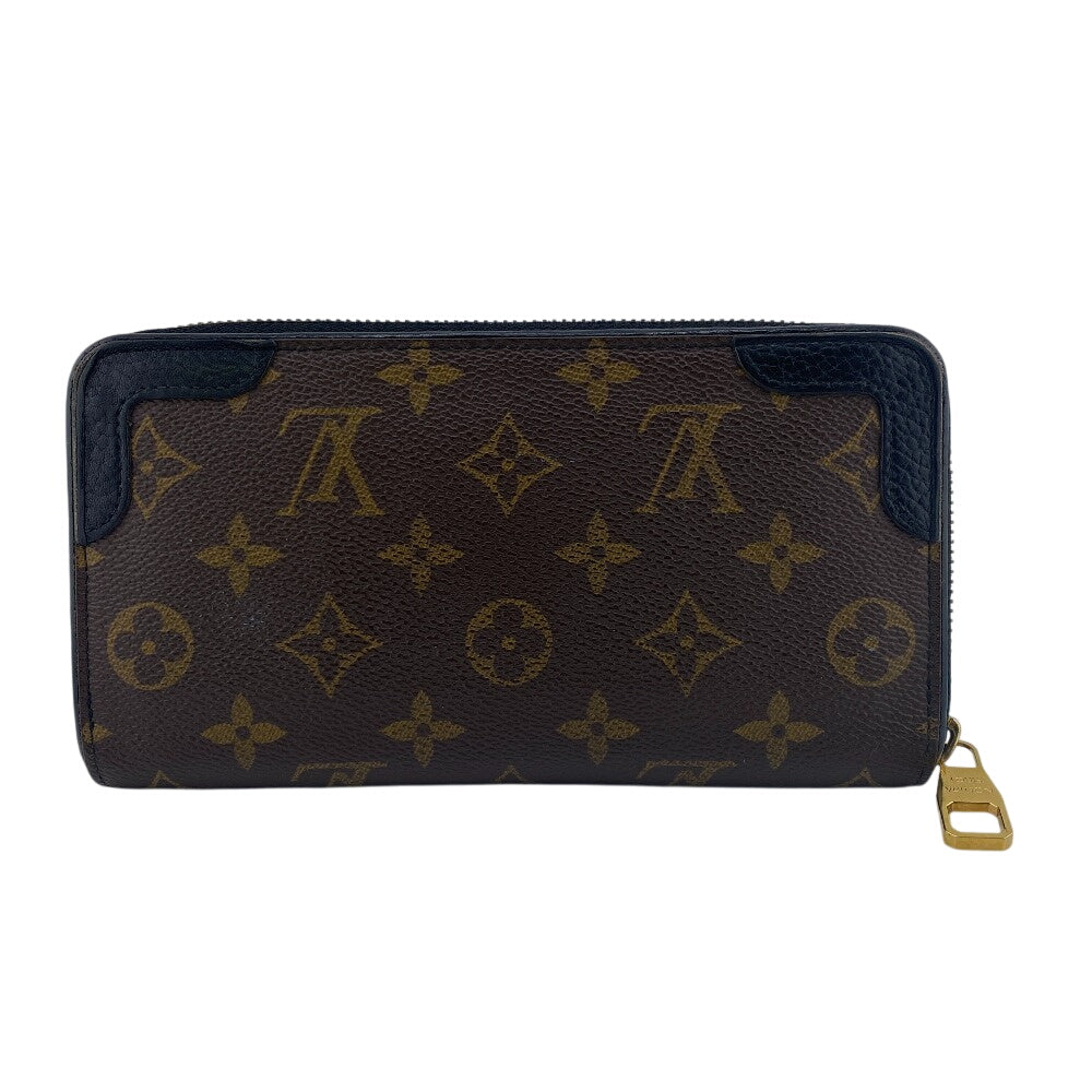 Louis Vuitton Long Purse M61855 Zip Around Monogram Leather Brown Wallet Case