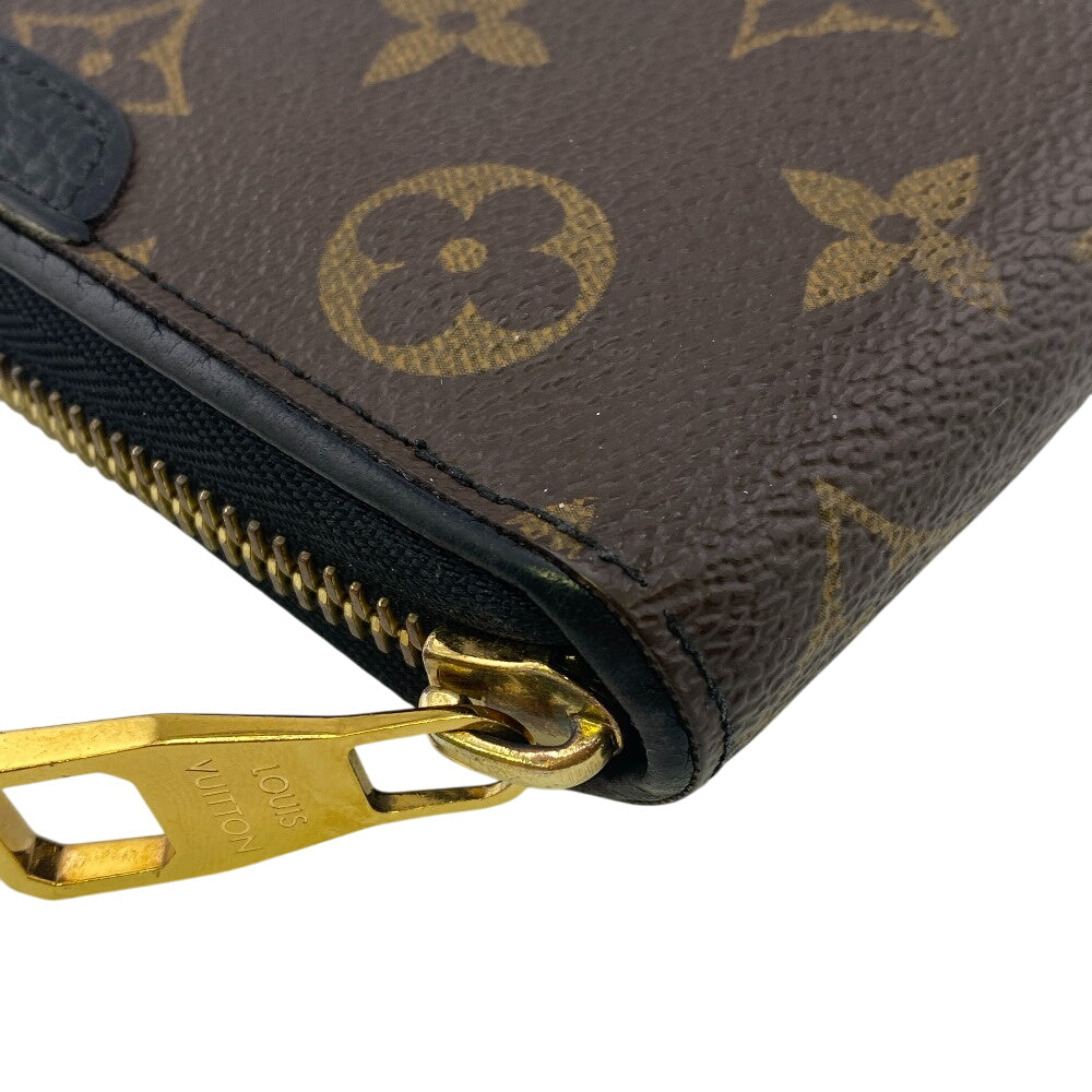 Louis Vuitton Long Purse M61855 Zip Around Monogram Leather Brown Wallet Case