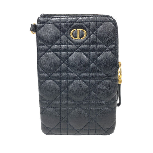 Dior Christian Shoulder Bag Multifunction Canage Women Leather Black