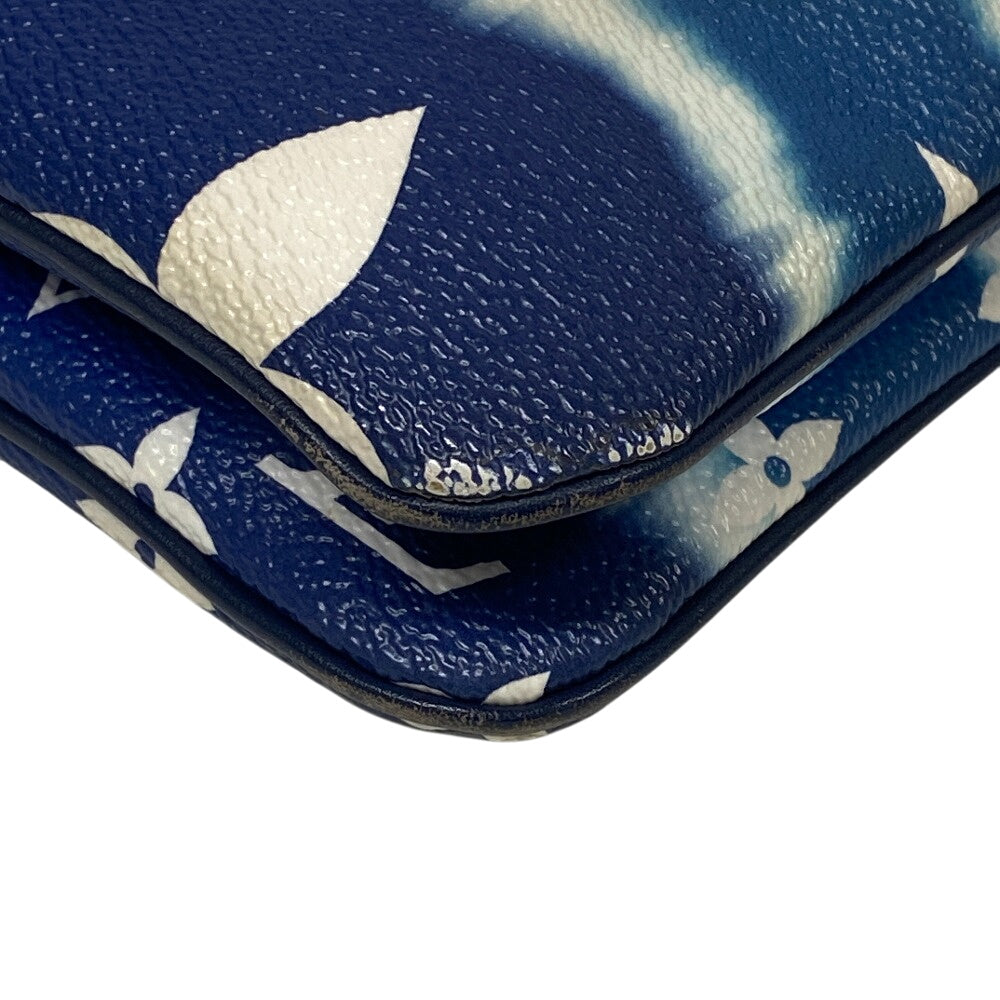 Louis Vuitton Pochette M69124 Escal Pochette double Leather Blue Clutch Bag