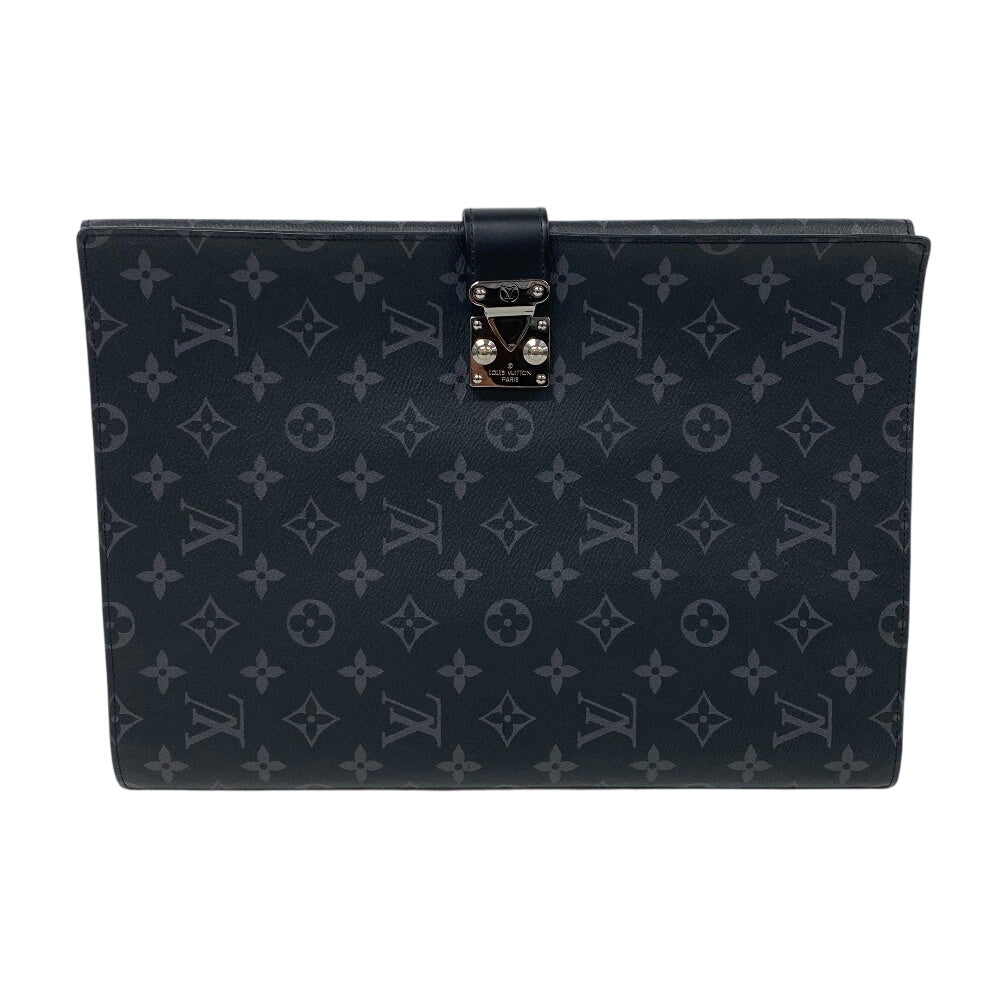 Louis Vuitton Briefcase Documents Eclipse Portodocument Frank Monogram Leather Black Handbag