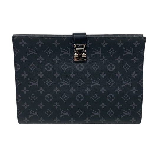 Louis Vuitton Briefcase Documents Eclipse Portodocument Frank Monogram Leather Black Handbag