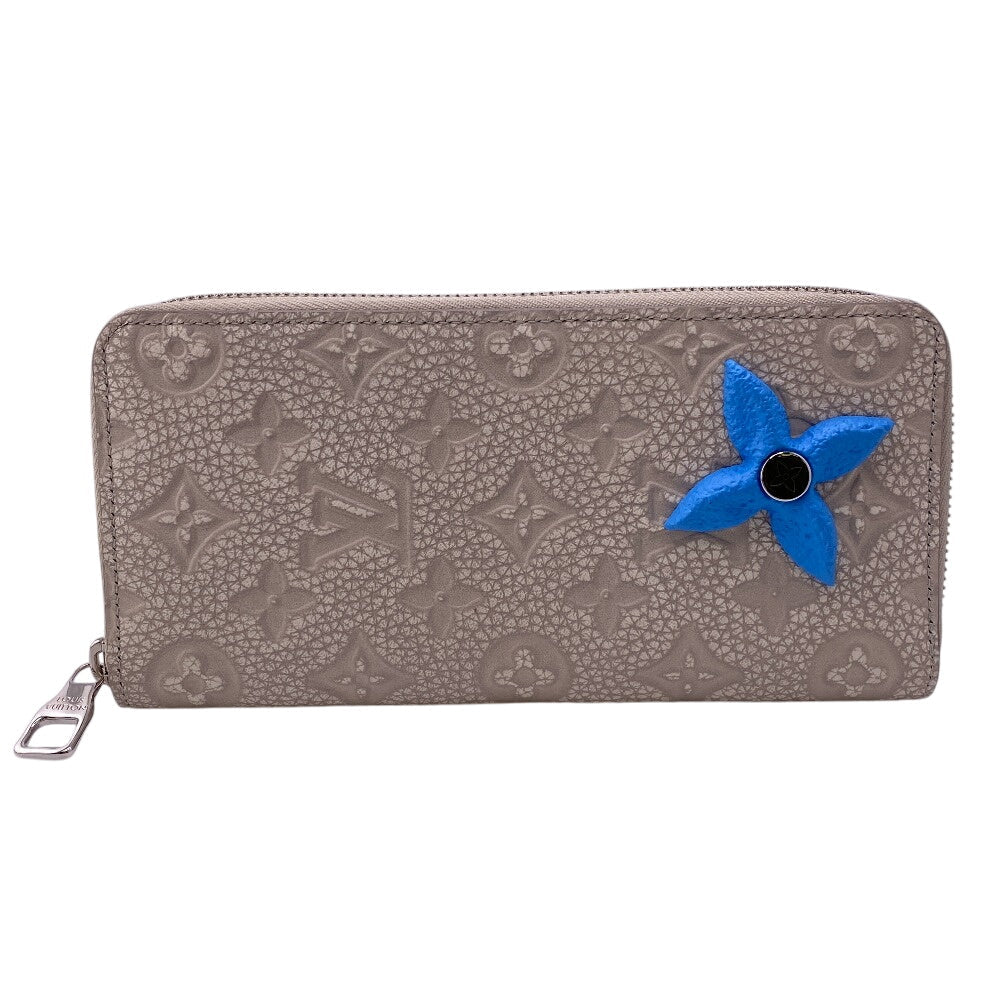 Louis Vuitton Long Purse M81573 Taurillon Clemence Leather Blue Wallet Case