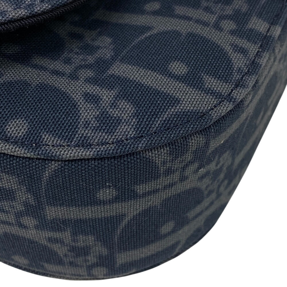 Dior Christian Shoulder Bag , Navy Oblique Gallop Leather Canvas