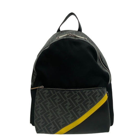 Fendi Backpack 7Vz042 Pvc Backpack Zucca Mens Nylon Black