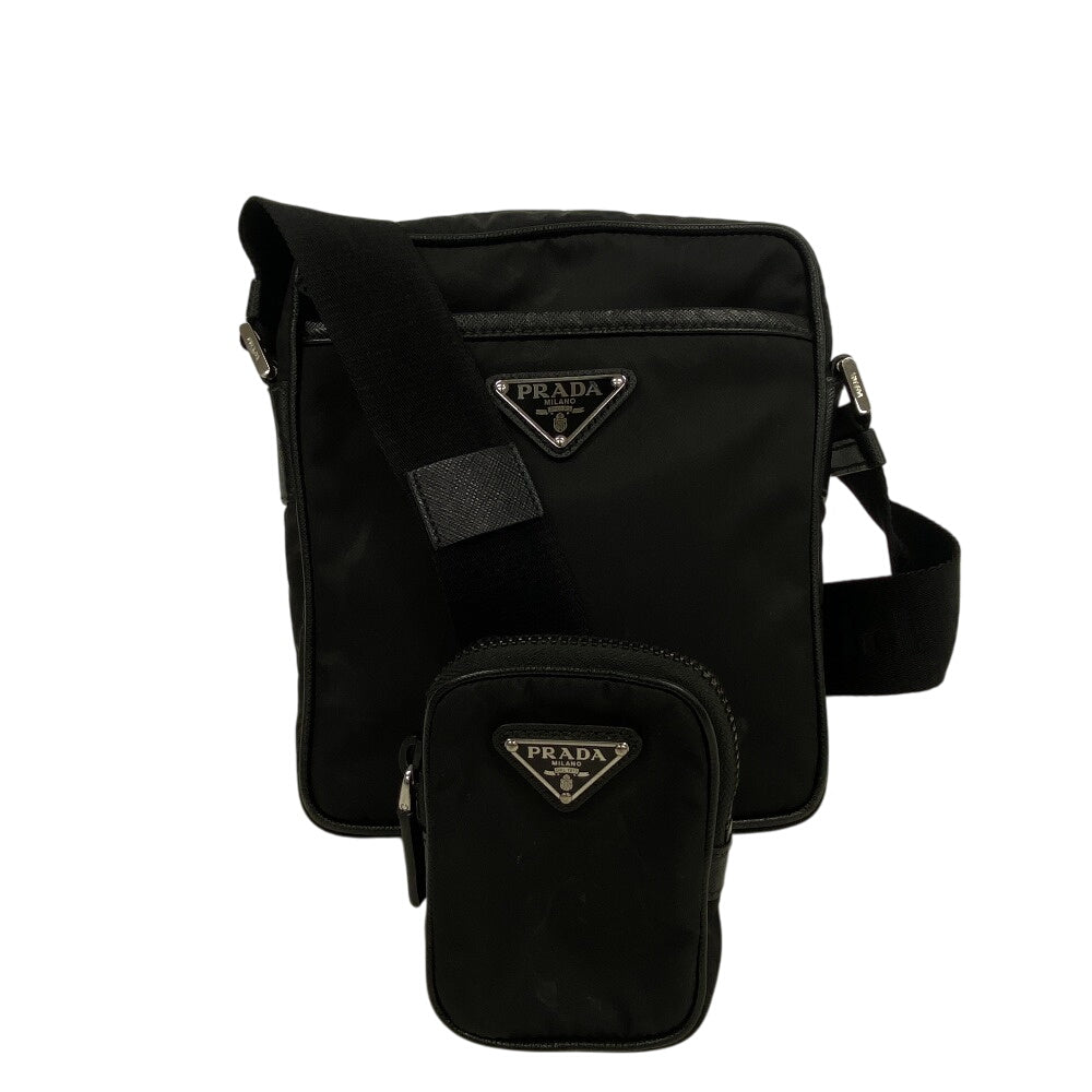 Shoulder Bag Re X Saffiano Nylon Black