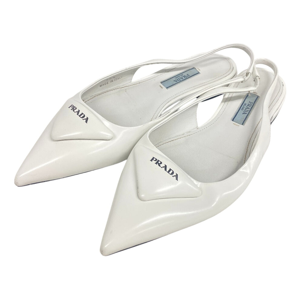 Pumps Ivory Triangle Women Handbag Leather Logo Shoes