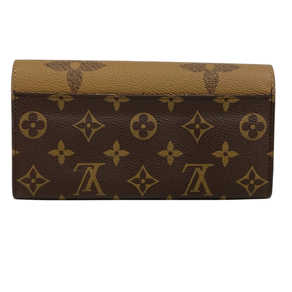 Louis Vuitton Long Purse M80726 giant reverse Monogram Leather Brown Wallet Case