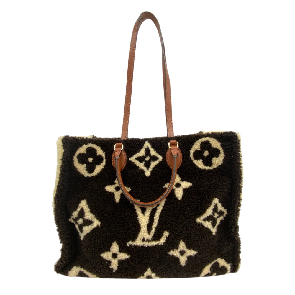 Louis Vuitton M55420 shearling teddy On- -go Monogram Leather Brown Handbag