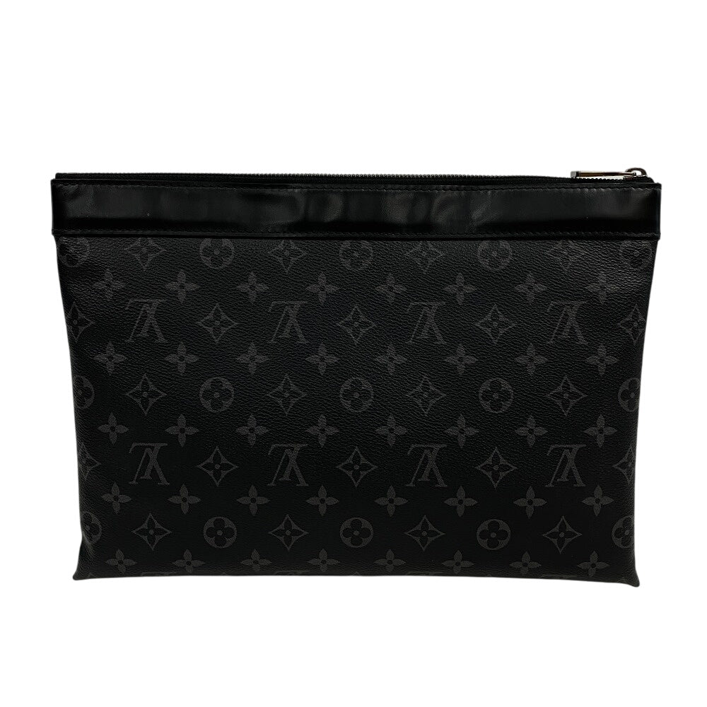 Louis Vuitton Pochette M62291 Eclipse Discovery Monogram Leather Black Clutch Bag