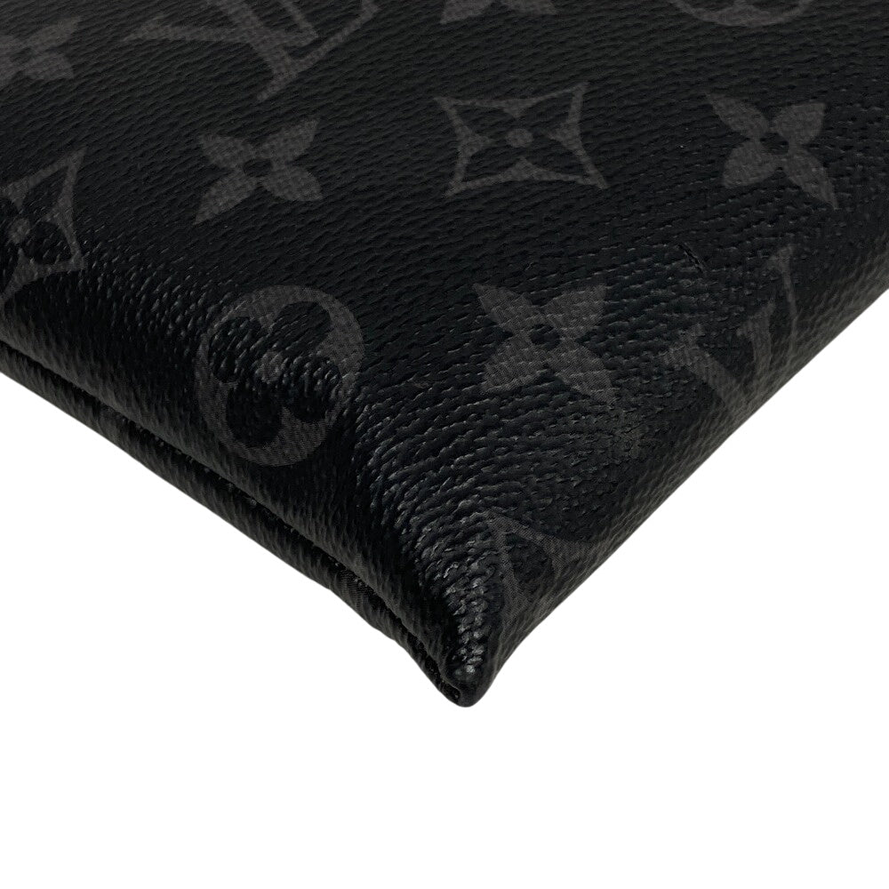Louis Vuitton Pochette M62291 Eclipse Discovery Monogram Leather Black Clutch Bag