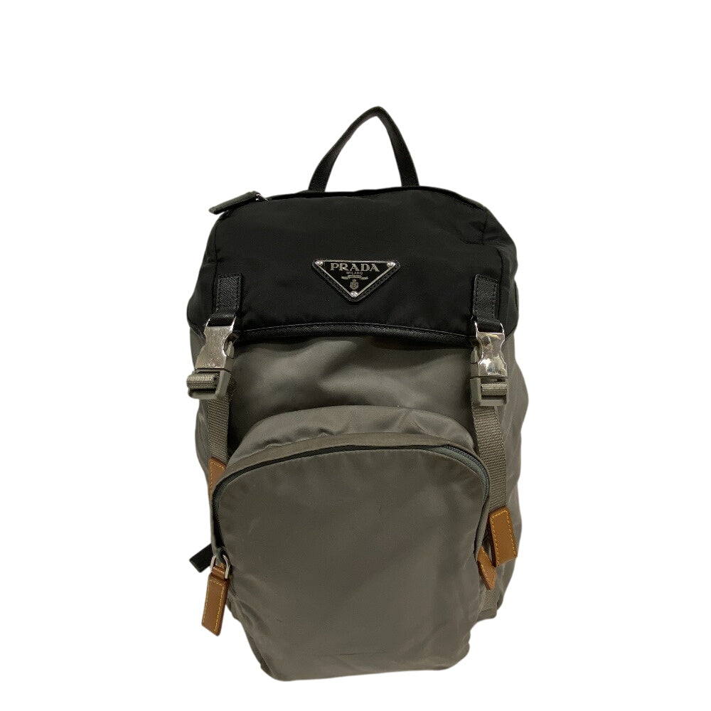 Backpack , Gray Test Handbag Leather Nylon