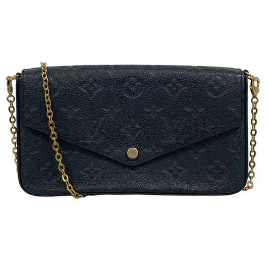 Louis Vuitton Pochette M82477 Noir Ann Platt Monogram Leather Clutch Bag