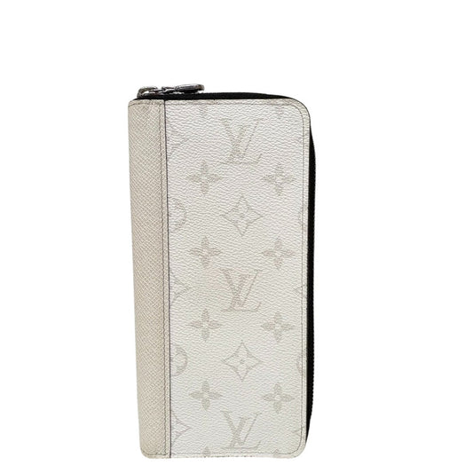 Louis Vuitton Long Purse M31078 Taigalama Zippy Leather White Wallet Case