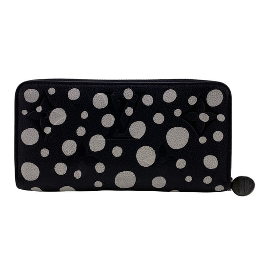 Louis Vuitton Long Purse M81906 Yayoi Kusama Monogram Leather Black Wallet Case