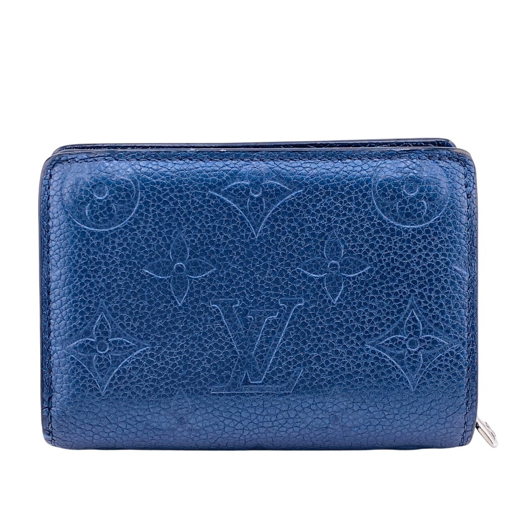 Louis Vuitton Bifold M82793 Portefeuille Ann Platt Monogram Leather Navy Wallet Case