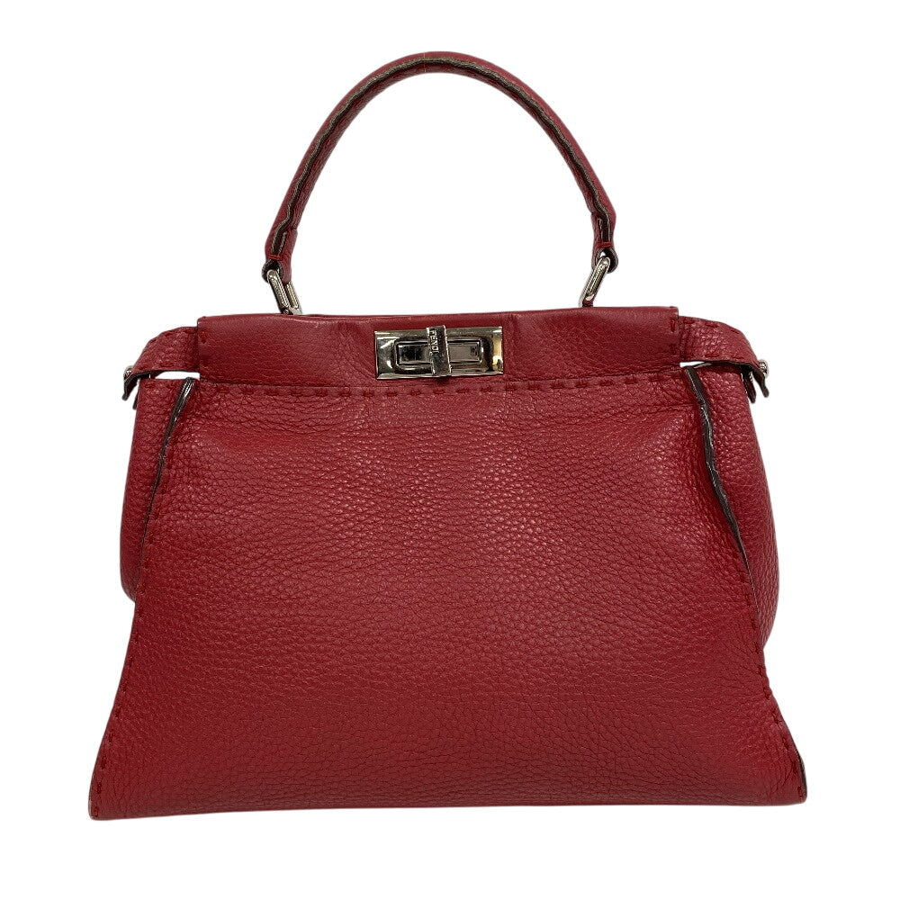 Fendi Handbag 8Bn226 Peekaboo Celeria Women Leather Red Travel Bag