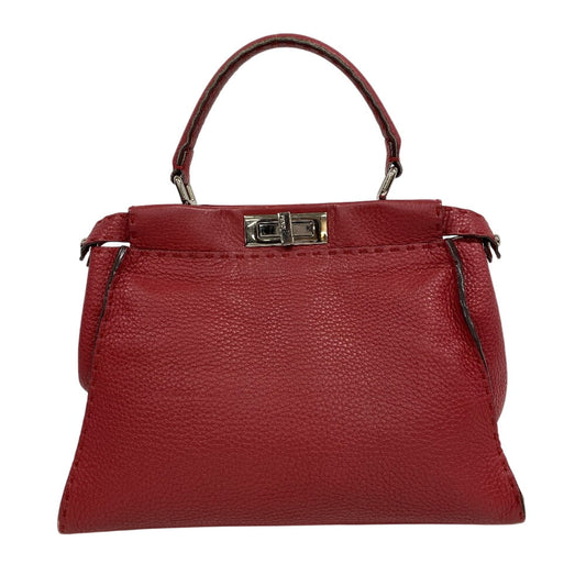 Fendi Handbag 8Bn226 Peekaboo Celeria Women Leather Red Travel Bag