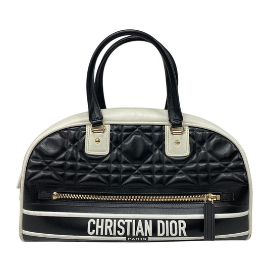 Dior Christian Handbag Bowling Bag Canage Vibe Women Leather Black Travel Bag