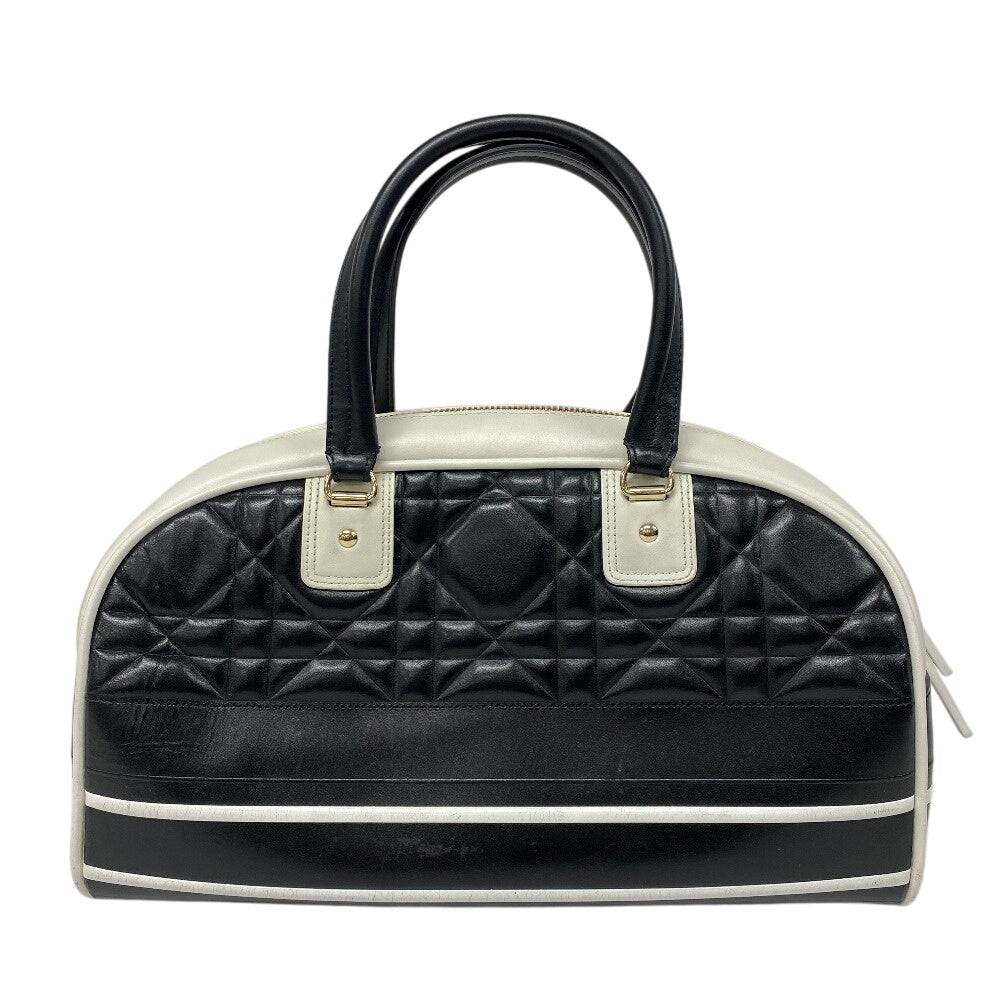 Dior Christian Handbag Bowling Bag Canage Vibe Women Leather Black Travel Bag
