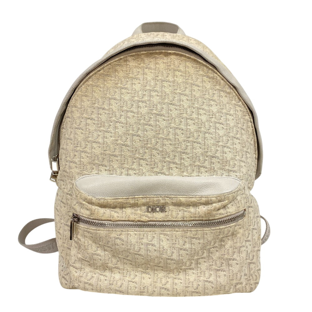 Dior Christian Backpack Backpack Trotter Rider Oblique Women Canvas Beige
