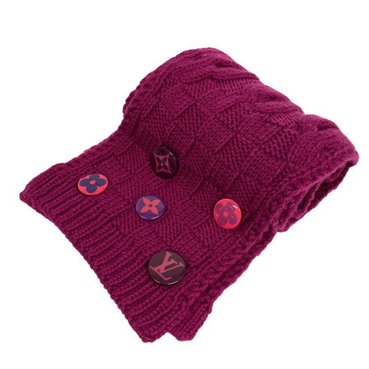 Louis Vuitton Scarf purple Echarpe Constance Wool Apparel