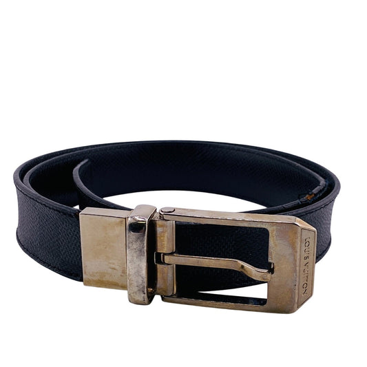 Louis Vuitton M6834 Saintur Damier Grafitte 85 Leather Black Belt