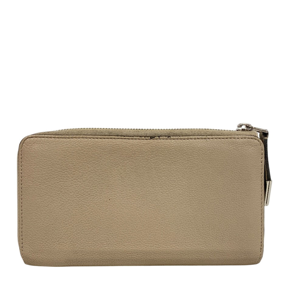 Louis Vuitton Long Purse L-shaped zipper Portefeuille Leather Beige Wallet Case