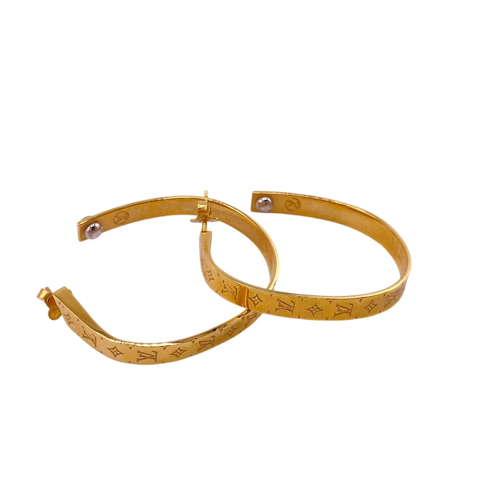 Louis Vuitton M00220 Plated Hoop Monogram Gold Jewelry