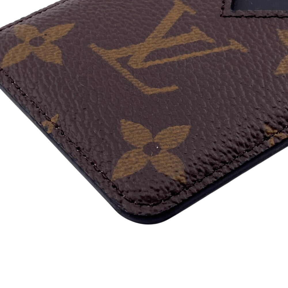 Louis Vuitton M13185 macacer Porto Carte Magnet Monogram Leather Brown Wallet Case