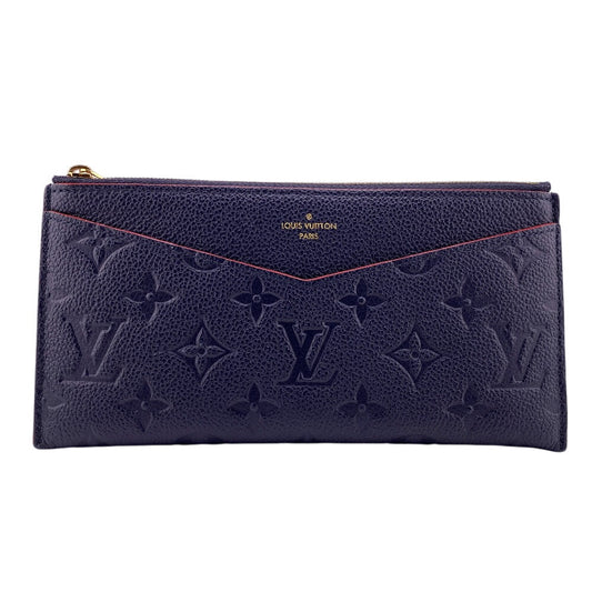 Louis Vuitton Pochette M68713 Ann Platt Pochette Monogram Leather Navy Clutch Bag