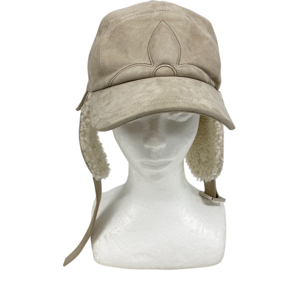 Louis Vuitton M7247A Sheepskin Shearling Shearing Cashew Beige Hat
