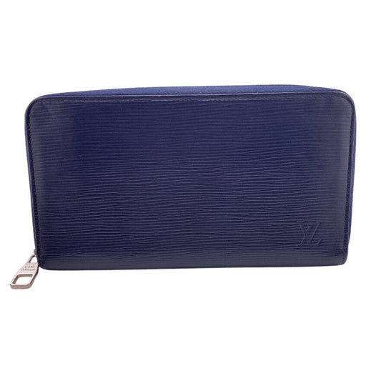 Louis Vuitton Long Purse M62644 Zip Around Leather Navy Wallet Case