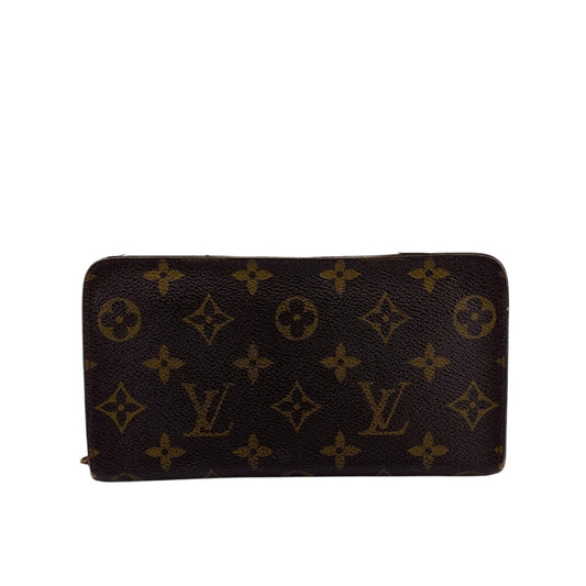 Louis Vuitton Long Purse M61727 Zip Around Monogram Leather Brown Wallet Case