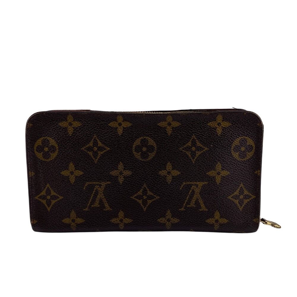 Louis Vuitton Long Purse M61727 Zip Around Monogram Leather Brown Wallet Case