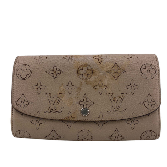 Louis Vuitton Long Purse M60144 Mahina Portefeuille Monogram Leather Beige Wallet Case