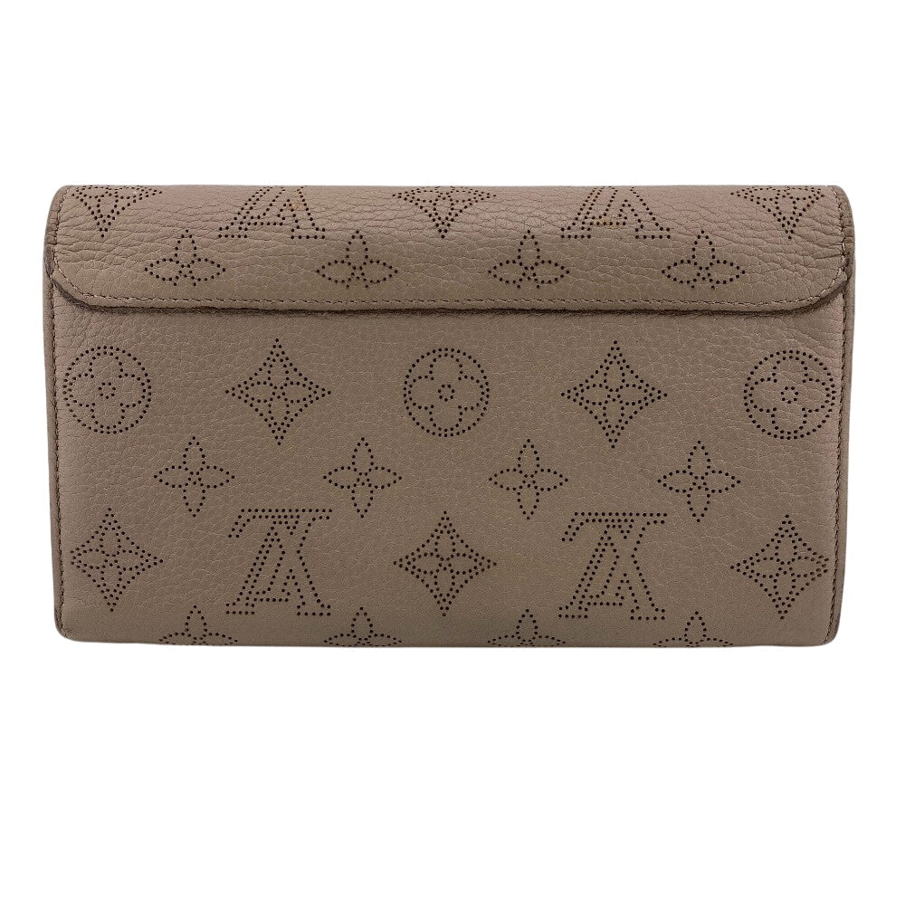 Louis Vuitton Long Purse M60144 Mahina Portefeuille Monogram Leather Beige Wallet Case