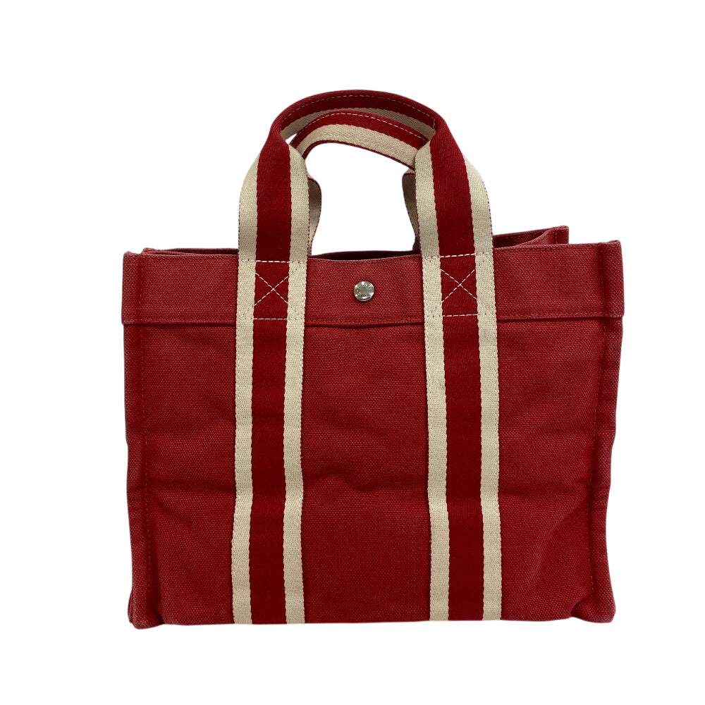 Hermes Handbag Tote Bora Bora Coquiage Pm Canvas Red Tote Bag