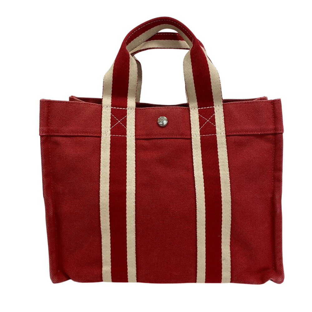 Hermes Handbag Tote Bora Bora Coquiage Pm Canvas Red Tote Bag